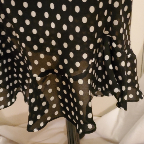DRESS BY SHARON, SIZE 13/14, POLKA DOT, BLACK AND WHITE, PERFECT CONDITION - Picture 2 of 7